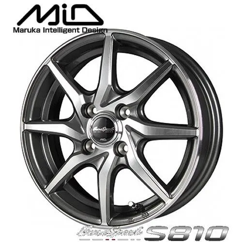 軽自動車【アルミ単品4本価格】EuroSpeed S810/ユーロスピード S810 14X4.5J 4穴 PCD：100