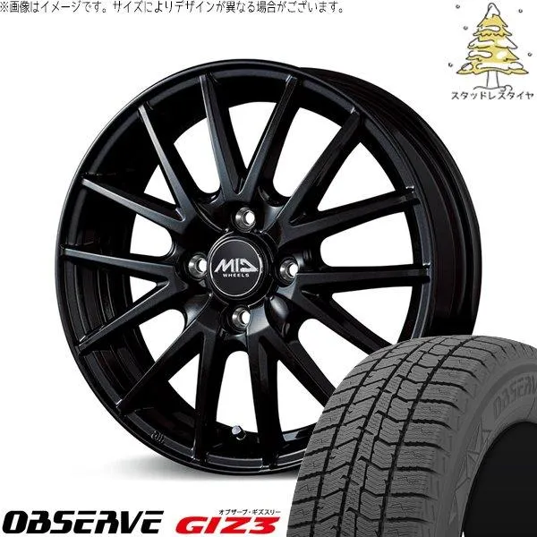 エブリィワゴン 165/60R14 スタッドレス | オブザーブ ギズ3 \u0026 MIDホイール SQ27 14インチ 4穴100
