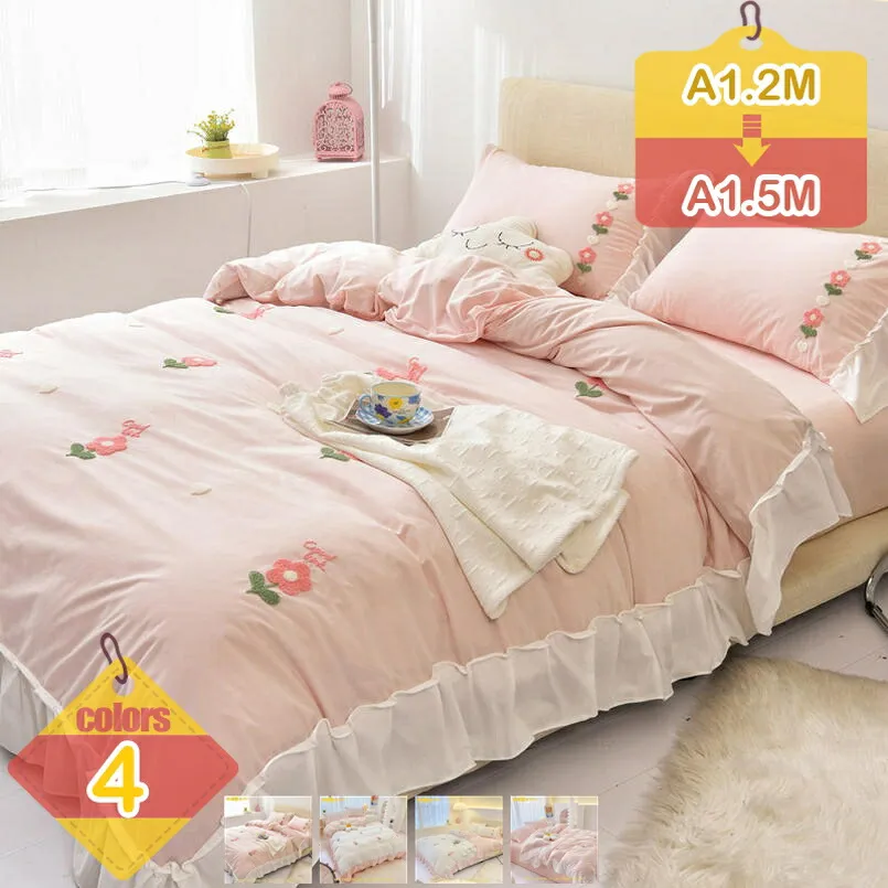 寝具カバーセット 可愛い シングル 丁寧縫製 心地が良い 布団カバー シングル 寝具カバー 掛け布団カバー 枕カバー ボックスシーツ ベッド用 優しい肌触り 柔らかい 通気性 四季通用 両面カラー 寝具カバーセット 4点セット liber-online