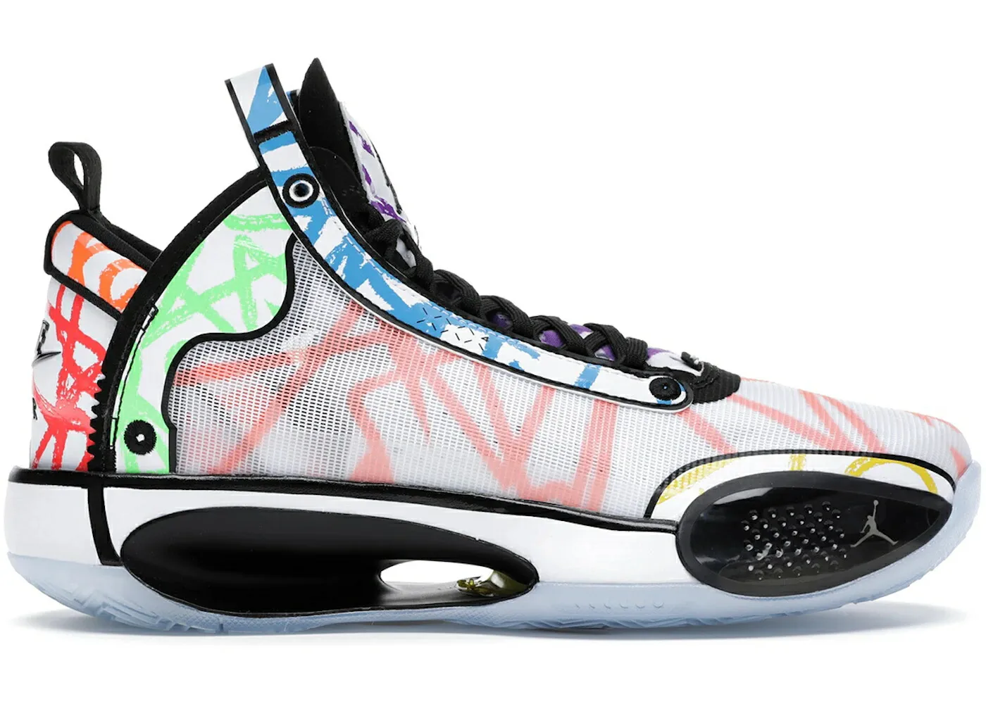 ナイキ ジョーダン 白色 ホワイト 黒色 ブラック ジュニア キッズ JORDAN XXXIV ZION WILLIAMSON COLORING BOOK (GS) / WHITE BLACK MULTI COLOR ベビー マタニティ スニーカー