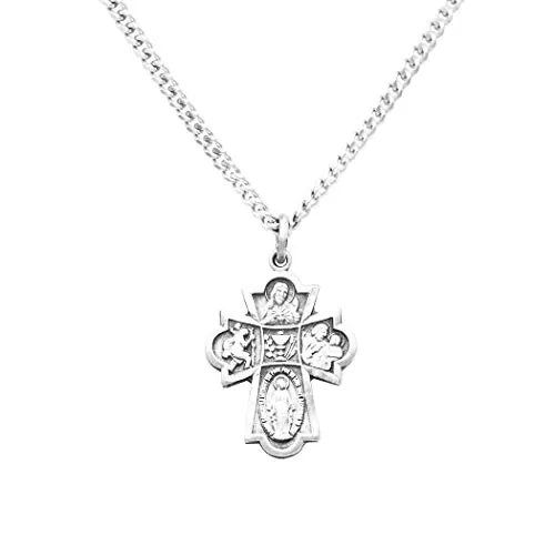 【中古】【未使用・未開封品】Rosemarie Collections 宗教ギフト 初聖体拝領 4方向クロスペンダントネックレス 18インチ
