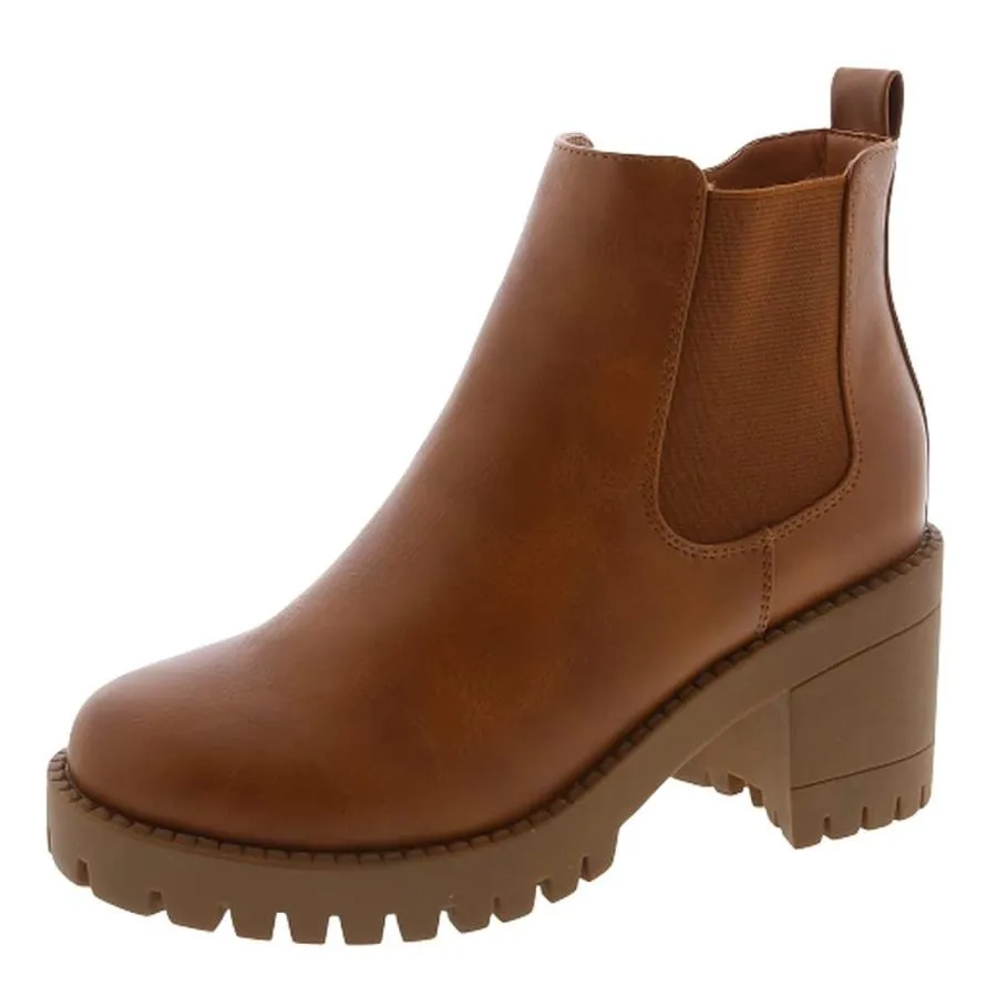 【並行輸入品】TOP Moda Chunky Chelsea Elastic Gore Medium Heel Ankle Boots, Bi