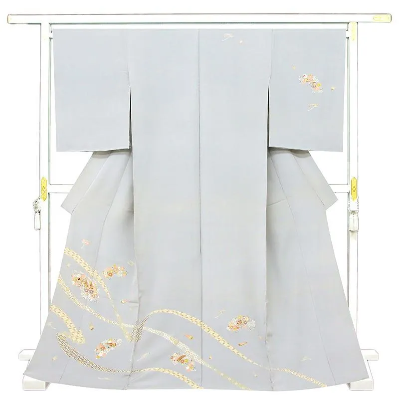 ※記念感謝祭【仕立無料】袷・単衣選択☆京手描上品染、金駒刺繍美術☆玲宝祝い道具熨斗文優彩訪問着10011571