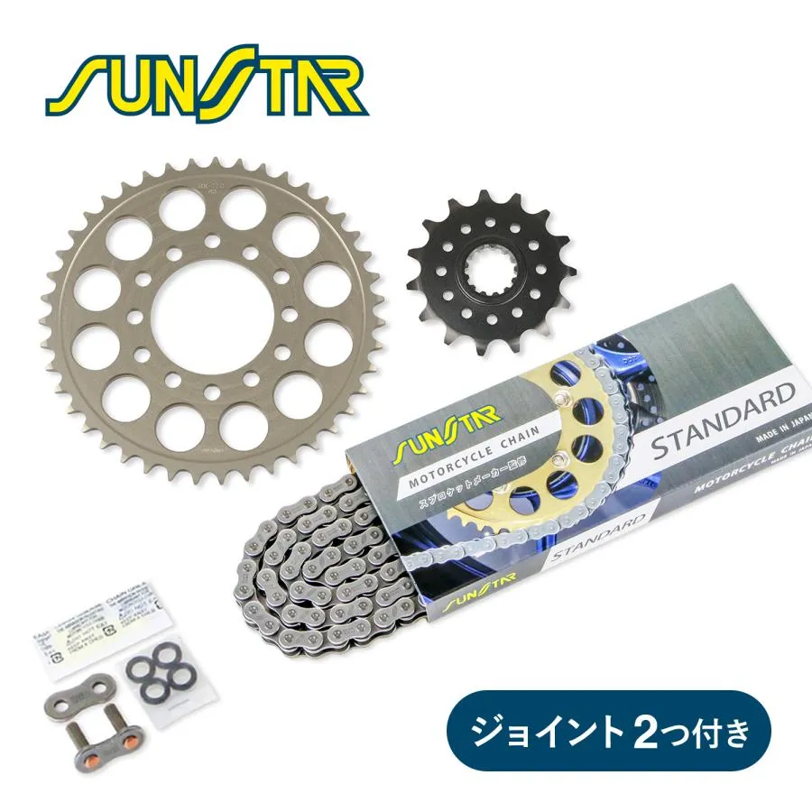 SUNSTAR サンスター チェーン\u0026スプロケット 3点セット KAWASAKI ZEPHYR750/RS(01-03) チェーンジョイント+1個付き スタンダード KS48411