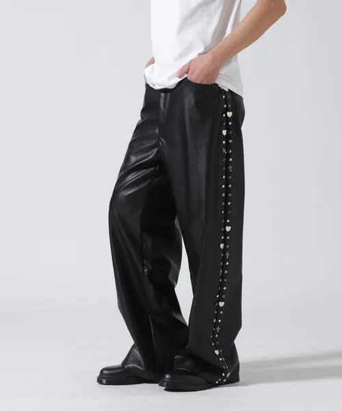 パンツ Bloomyard/ブルームヤード/Fake LeatherSide Studs Pants メンズ