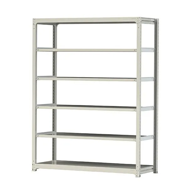 ●u.ヤマキン/山金工業【5S8670-6W】ボルトレス中量ラック(500kg/段) 6段 単体 高さ2400mm ホワイトグレー 組立式