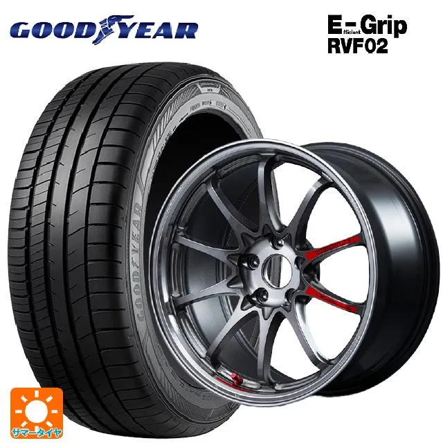 送料無料 サマータイヤホイール 4本セット 215/45R18 93W XL グッドイヤー エフィシェントグリップ RVF02 レイズ ボルクレーシン