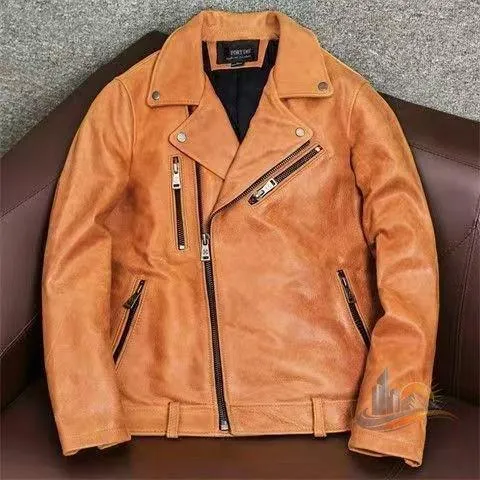 レザージャケット メンズファッション 本革 美品 カウハイド アドバンスト 牛革 ライダース バイク アメカジ ジャンパ 稀少革 家庭用 業務用 日常使い 多用途
