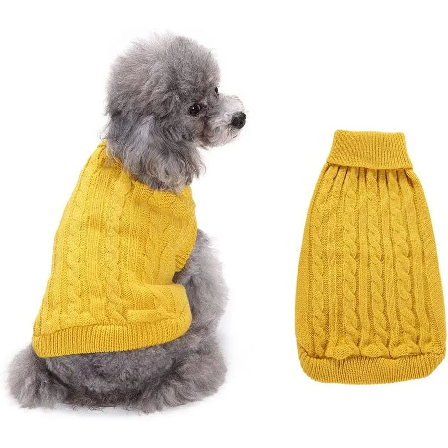 【並行輸入品】 Dog Sweater Turtleneck Knitted Dog Clothes for Small Dog Soft Thick