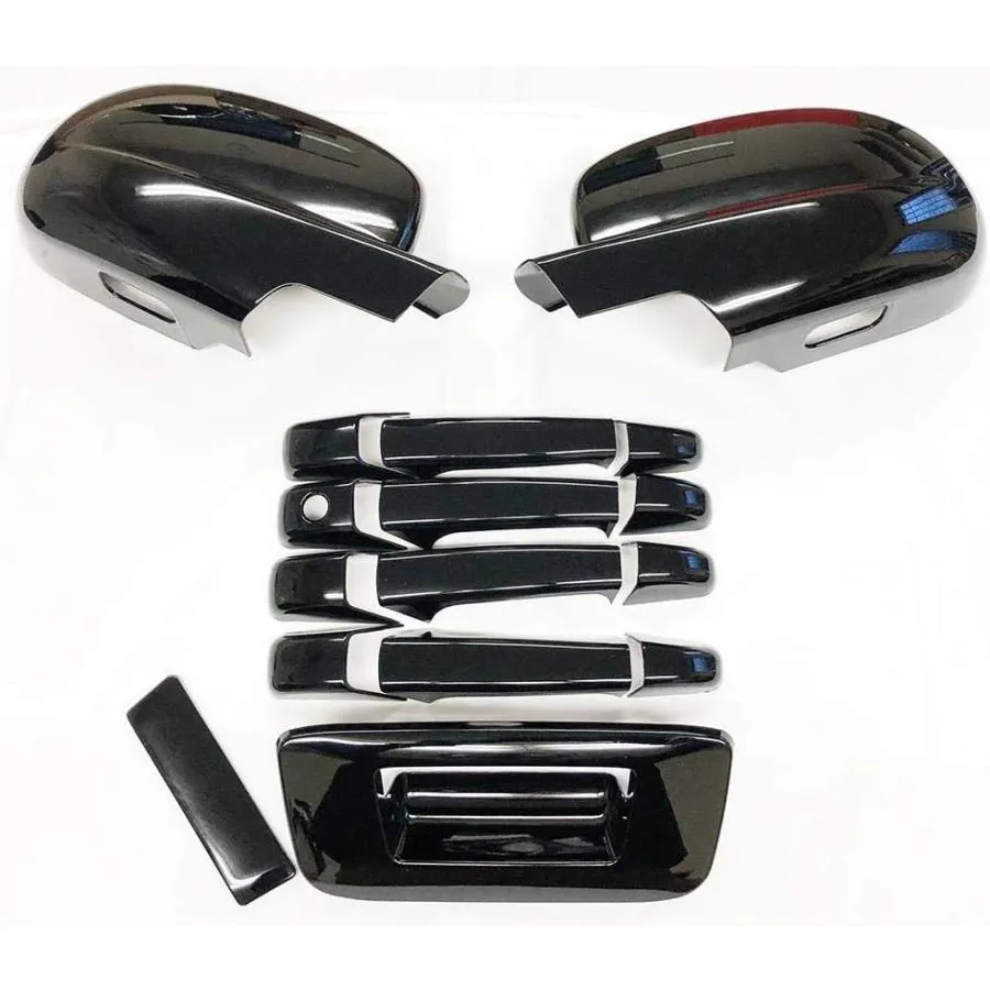 【並行輸入品】Ultra Finish GLOSSY-BLACK Series 2pcs Mirror Covers+12pcs Handle Cov