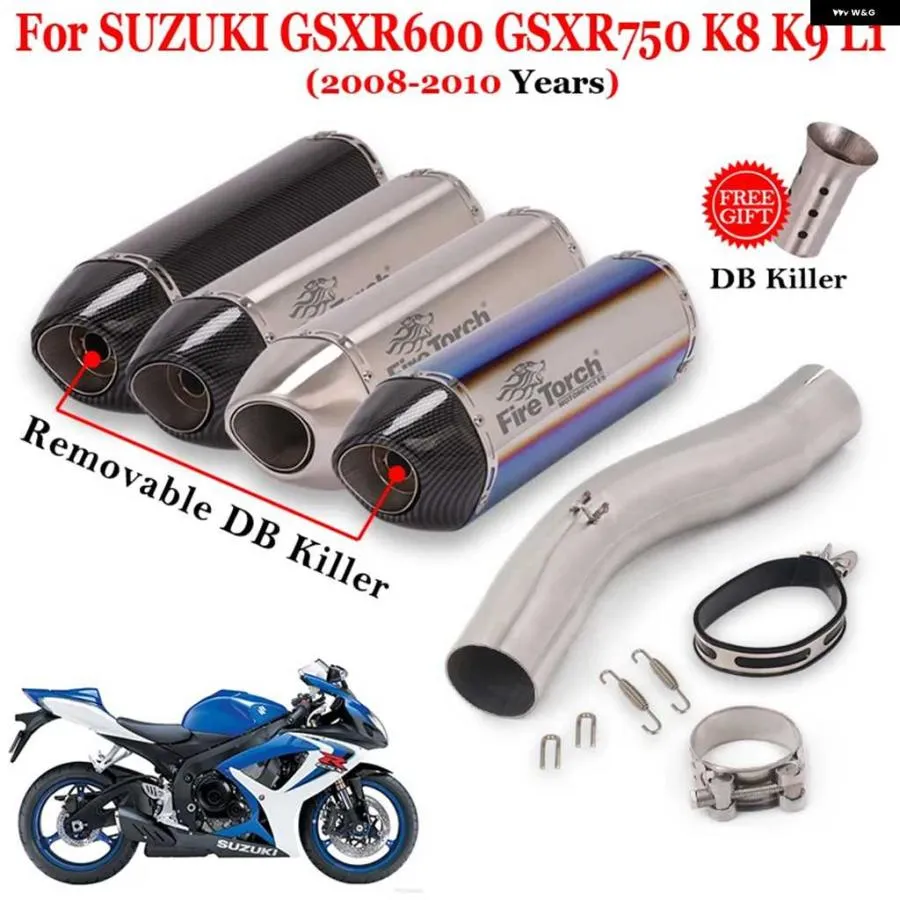 並行輸入品オートバイ バイク 排気エスケープミドルリンク パイプ マフラーMOTO DBキラー スズキ 750 GSXR600 GSXR750 K8 K9 L1 2008 - 2010