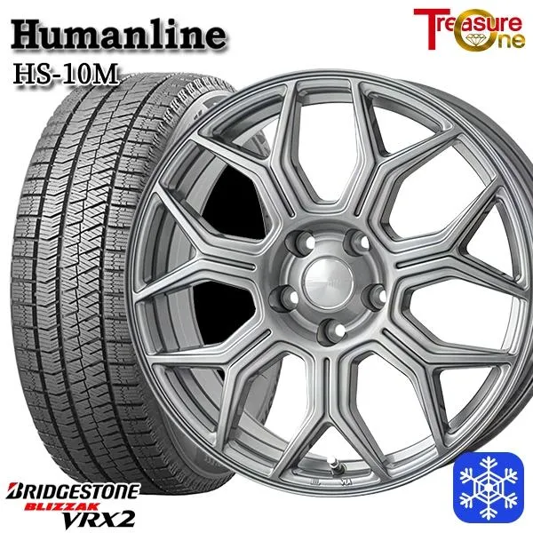 195/60R16インチ ブリヂストン ブリザック VRX2 5H100 スタッドレスタイヤホイールセット ヒューマンライン HS10M DG