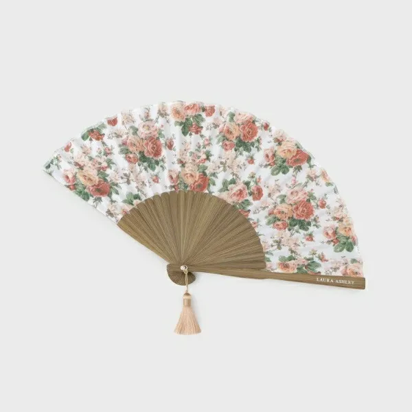 エレンボロー ローズ 柄 扇子（ギフトボックス付き）／ローラ アシュレイ（LAURA ASHLEY）