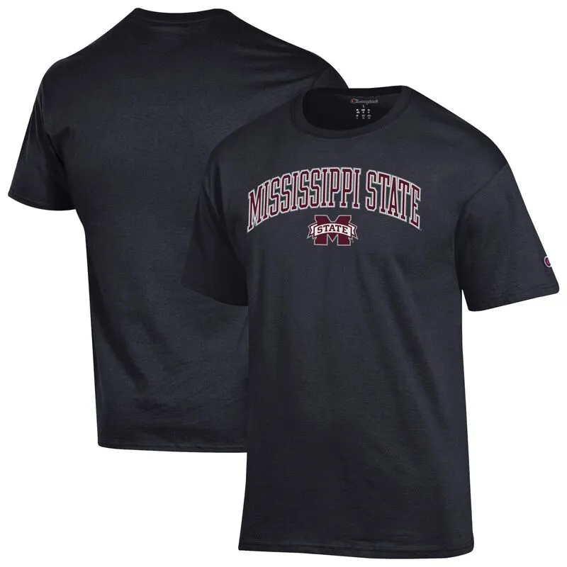 チャンピオン メンズ トップス Tシャツ ロゴ MenChampion Black Mississippi State Bulldogs Arch Over Logo T-Shirt Mst Black ブラック