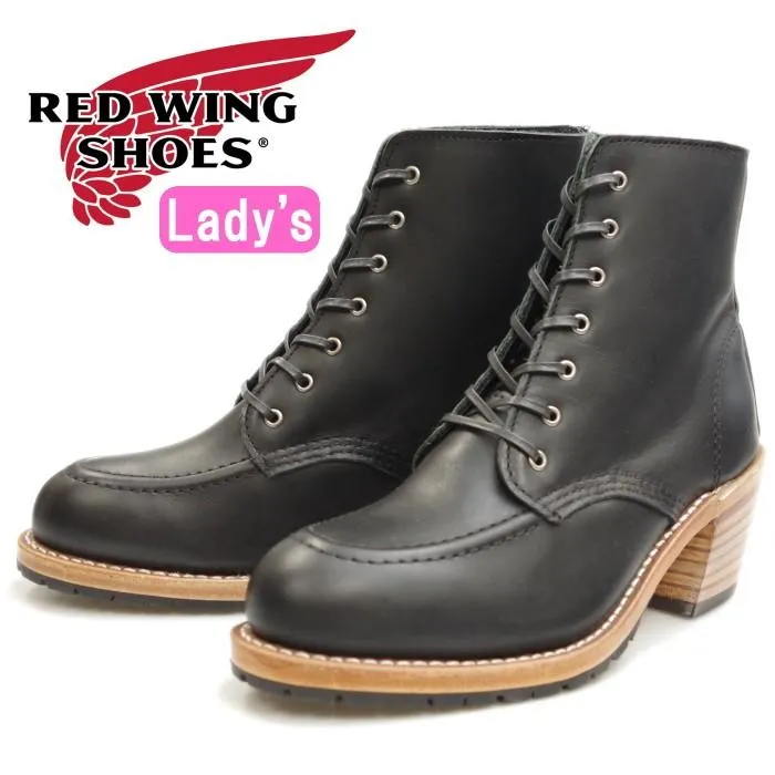 レッドウィング ブーツ レディース 本革 RED WING 3405 ［Black "Boundary"］ CLARA クララ レースアップブーツ モックトゥ ブラック バウンダリー