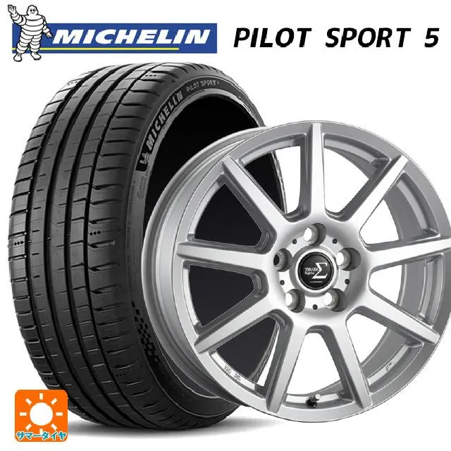 送料無料 サマータイヤホイール 4本セット 225/55R17 101Y XL ミシュラン 正規品 パイロットスポーツ5 阿部商会 ラ・ストラーダ テ