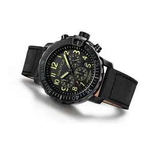 【送料無料】orologio uomo nautica,cronografo,nero brunito e giallo,professional diver chrono