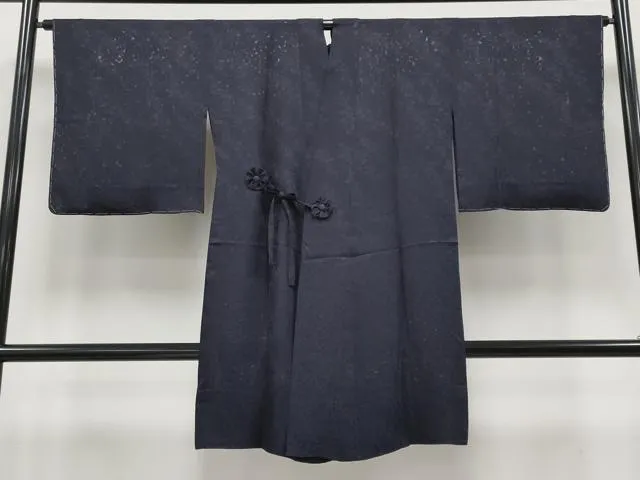 平和屋着物∞極上 スリーシーズン 春夏秋 塵除け 道中着 ロング丈 花唐草紋紗 黒紅色地 逸品 未使用 CYAA4362s6