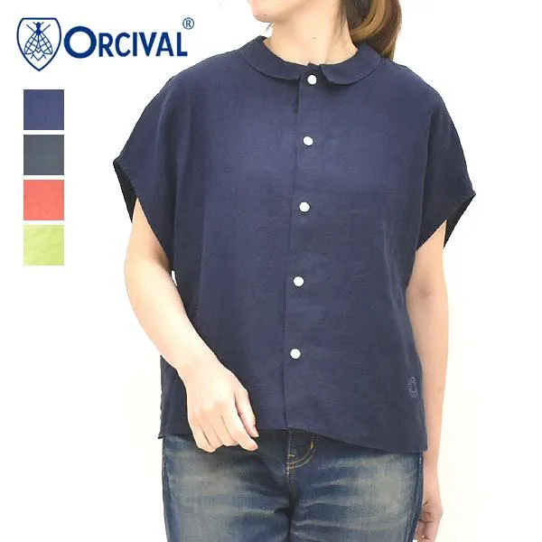 ORCIVAL オーシバル リネンノースリーブシャツ フレンチブラウス OR-B0360YLM レディース