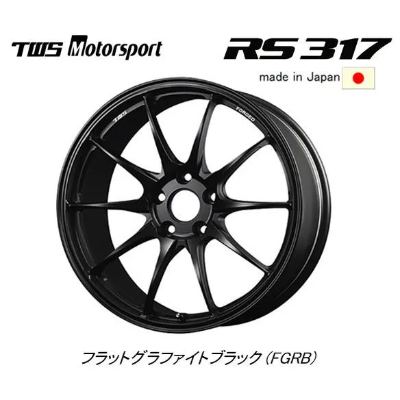 TWS Motorsport モータースポーツ RS317 9.5J-19 +35 5H114.3 フラットグラファイトブラック 日本製 ４本セット 送料無料