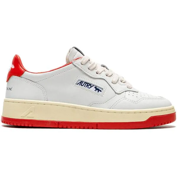 Autry オートリー レディース スニーカー Autry Medalist Leather Low Maison Kitsun White Red (Women's) 【サイズ EU_35(21.5cm)】