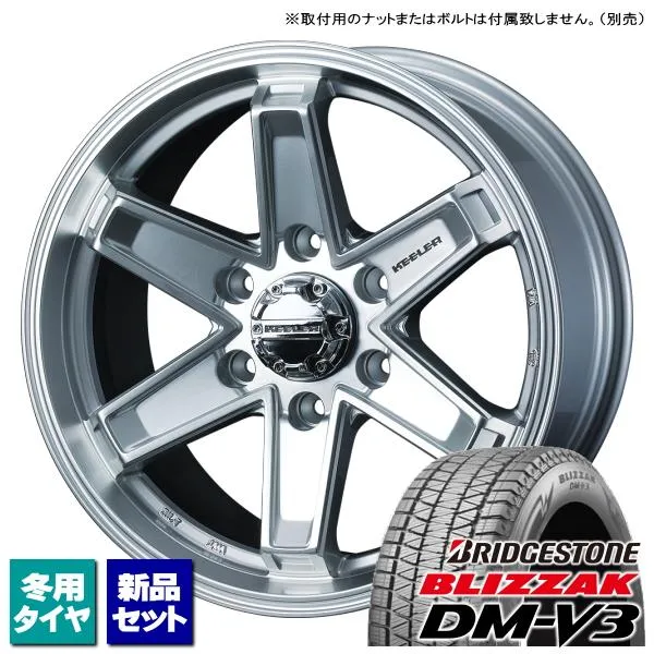 ブリヂストン BLIZZAK DM-V3 265/60R18 \u0026 KEELER TACTICS 18インチ 8.0J +25 6H 139.7P Si スタッドレスタイヤ ホイール 4本セット