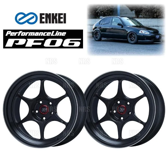 ENKEI エンケイ PF06 (M/BK マシニングブラック/ミドルフェイス) 9.0J x 18インチ +28 PCD114.3 5穴 2本セット (PF06-E015-MBK-2S