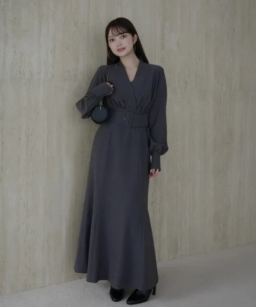 ワンピース 「ZOZO限定カラー」ノーカラーナローワンピース