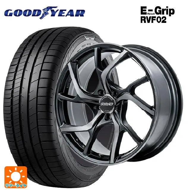 送料無料 サマータイヤホイールセット 225/45R19 96W XL グッドイヤー エフィシェントグリップ RVF02 レイズ VMF C-01 1