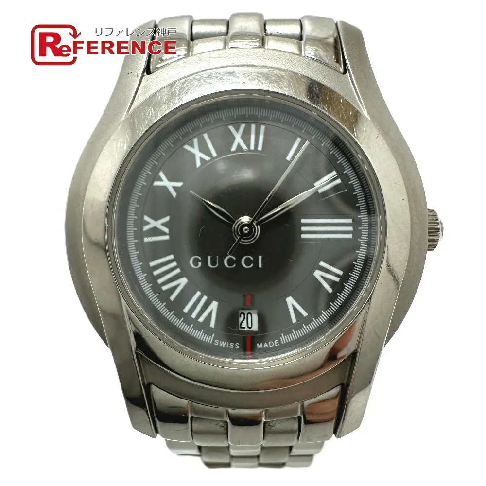 GUCCI グッチ  5500L Gクラス クオーツ デイト 腕時計 SS  レディース シルバー 【中古】