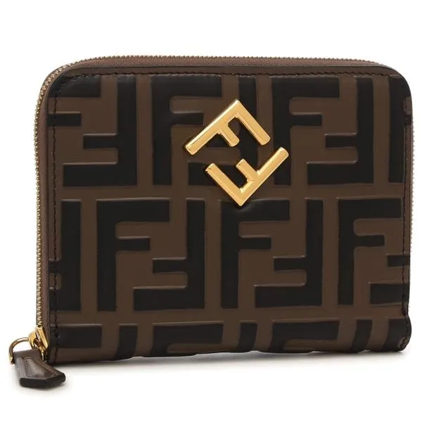 フェンディ 二つ折り財布 FFダイヤモンド ブラウン レディース FENDI 8M0508 ADYM F13VK
