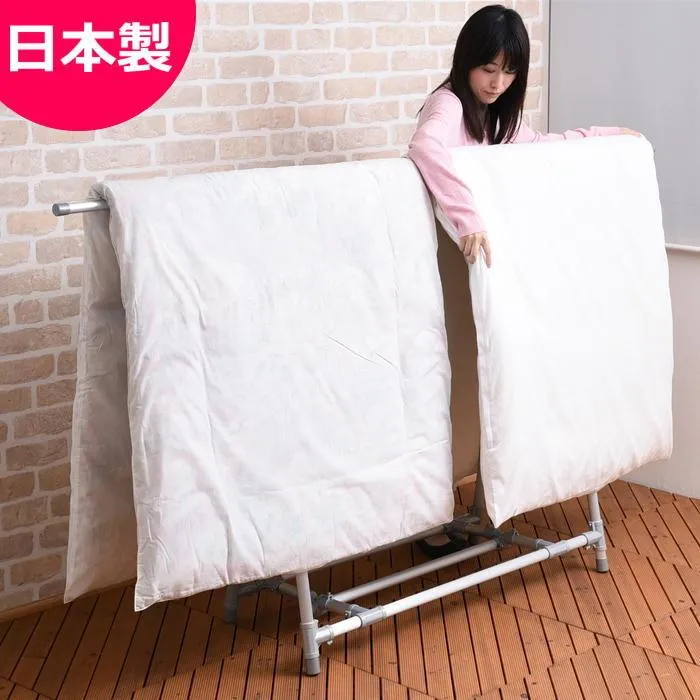 アルミ製 折りたたみ式A型 伸縮布団干し 布団が2枚干せる布団干し スタンド 日本製 折り畳み コンパクト ふとん 物干し ハンガー