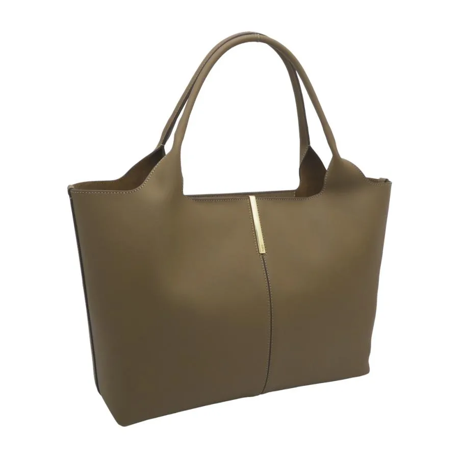トッズ TOD'S レザー ショッピング バッグ ミディアム-スモール XBWEBRA0250UBL3L26 tods A4対応 トートバッグ ショルダーバッグ カーキブラウン レディース