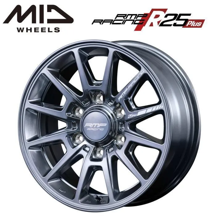 200系ハイエース/レジアスエース MID RMP RACING R25Plus 16インチ 6.5J インセット38 6穴 PCD139.7  ディープチタンシルバー ホイール 単品1本