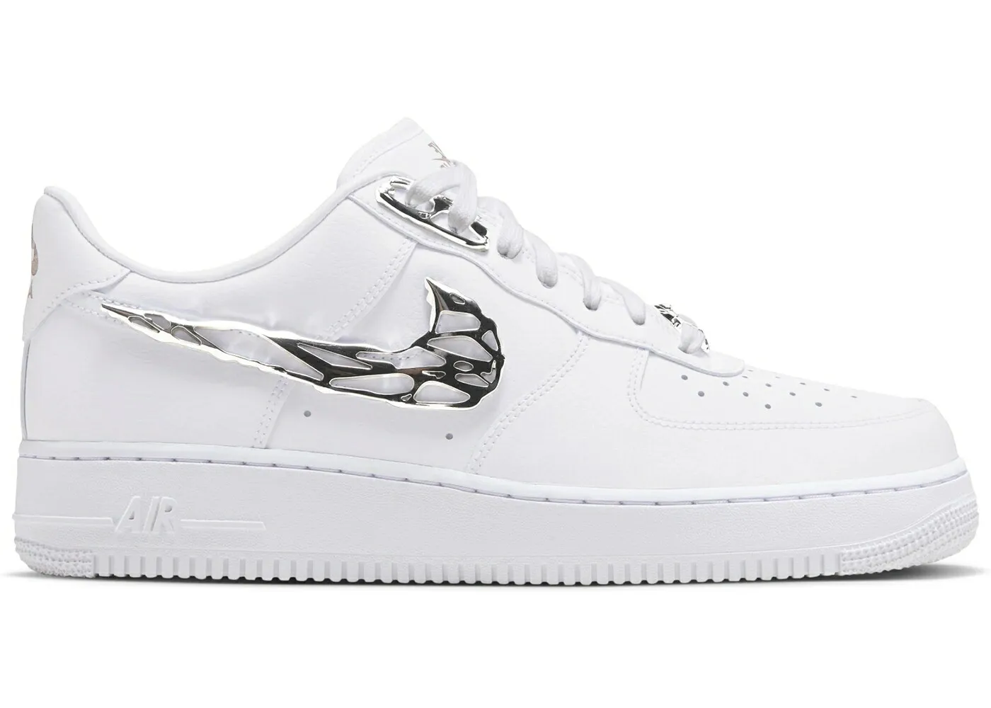 ナイキ メタル 白色 ホワイト 黒色 ブラック エアフォース 07 スニーカー メンズ NIKE AIR FORCE 1 LOW PRM 2 MOLTEN METAL / WHITE BLACK WHITE WHITE