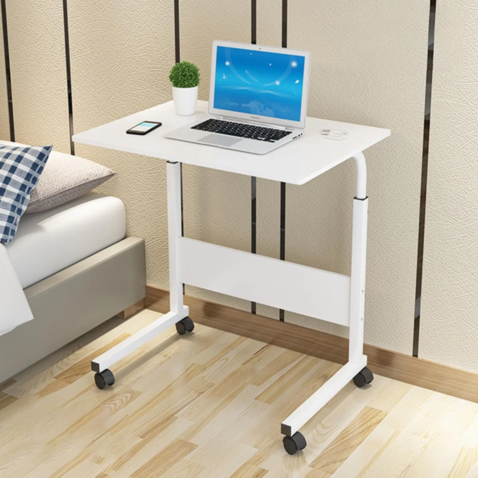 サイドテーブル コの字型 80*50*90cm キャスター付き ナイトテーブル 耐水 お洒落 組立簡単 多機能 おしゃれ 軽量 シンプル ソファーテーブル コーヒーテーブル ベッドサイドテーブル オープンラック ソファ横 ベッド横 寝室 カラー14