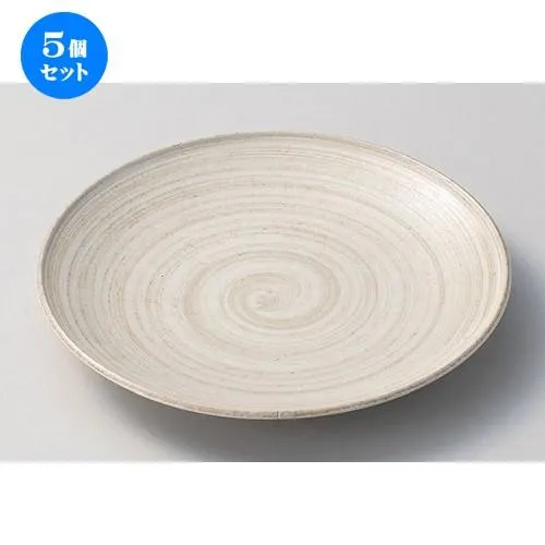 5個セット ☆ 組皿 ☆立春刷毛目8.0寸皿 [ 26 x 3.6cm 722g ] 【 料亭 旅館 和食器 飲食店 業務用 】