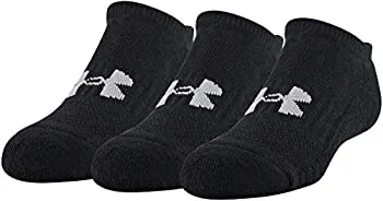 【中古】【輸入品・未使用】Under Armour Training Cotton No Show Socks 3-Pairs Black 2 Shoe Size: Youth 13.5K-4Y