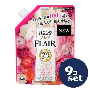 「セット販売」「花王」ハミングフレア アロマビーズ フローラルスウィート＆ローズの香り つめかえ用 520g 9個セット