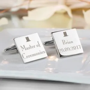 【送料無料】メンズアクセサリ― スクエアカフスボタンパーソナライズpersonalised any role wedding square cufflinks