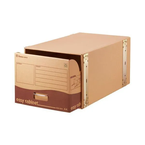 (まとめ) ゼネラル イージーキャビネット 強化型 A4用 内寸W314×D560×H259mm ECK-001 1個 〔×4セット〕
