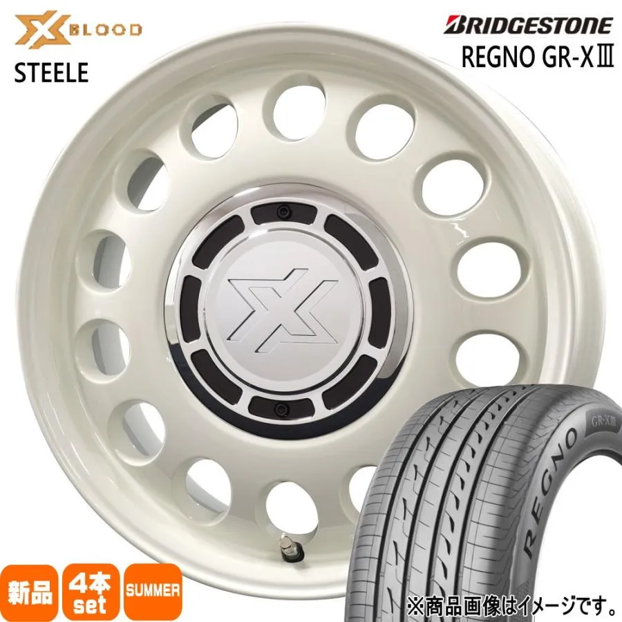 195/65R15 91H ブリヂストン REGNO GR-X3 夏用 サマータイヤ X BLOOD STEELE E13 オーラ 140系 カローラフィールダー 15インチ