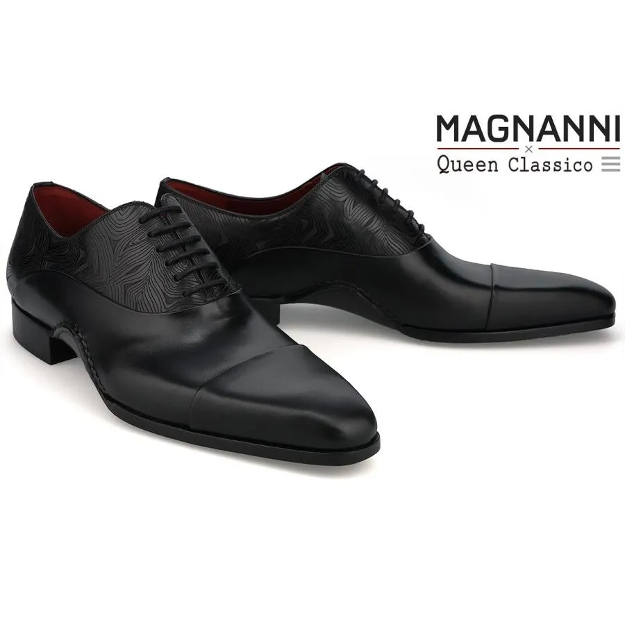 【クインクラシコオリジナルモデル】 マグナーニ オックスフォード メンズ 本革 ドレスシューズ スペイン製 ブラック MAGNANNI 25669