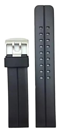 【中古】【未使用・未開封品】22?mmブラックラバー時計バンド???-滑らかなPVC素材