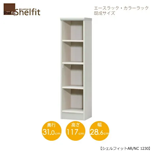エースラック/カラーラック AR/NC 1230 〔高さ117・幅28.6・奥行31（cm）〕【シェルフィット】【収納】【棚】【本棚】【5色】【組み立て家具】【大洋】