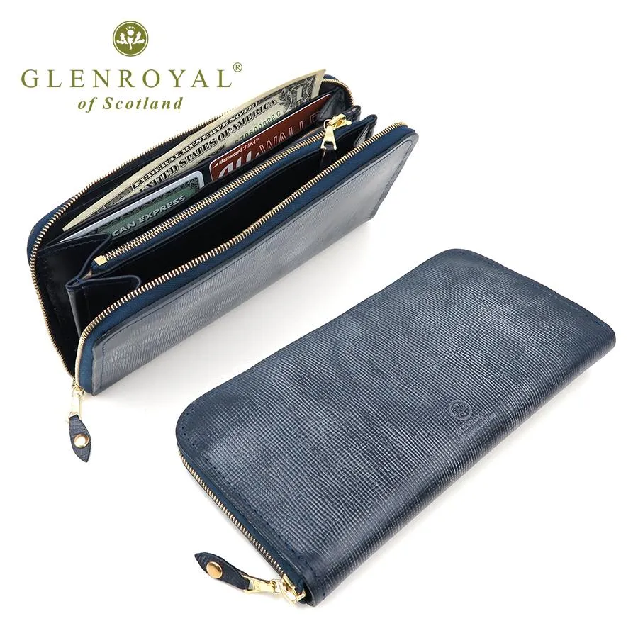 グレンロイヤル ラウンドファスナーウォレット/ダークブルー メンズ レイクランドブライドル LB03-6029 GLENROYAL【選べるノベルティ付】