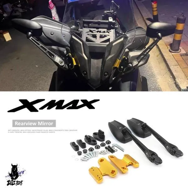 互換品  バイクアクセサリーヤマハ XMAX300 X-MAX300 X MAX 300 X-MAX 300 2017-2024 2023 バックミラーフォワードブラケットミラーセット.