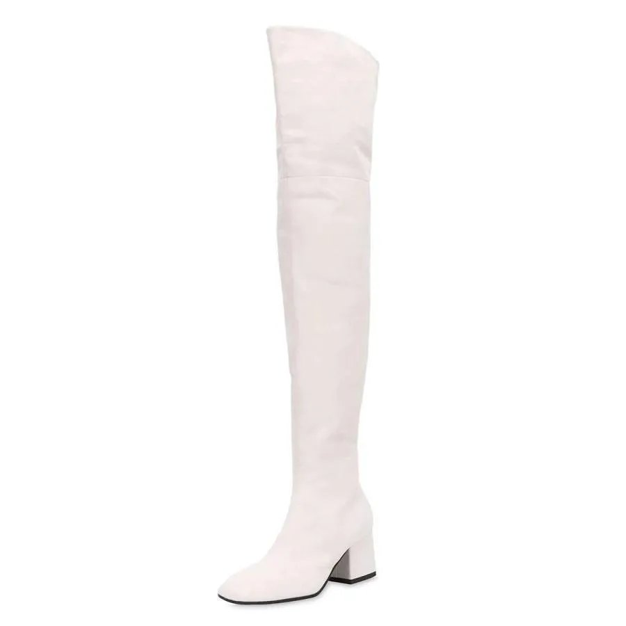 【並行輸入品】XYD Women Classic Over The Knee Thigh High Boots Square Closed T