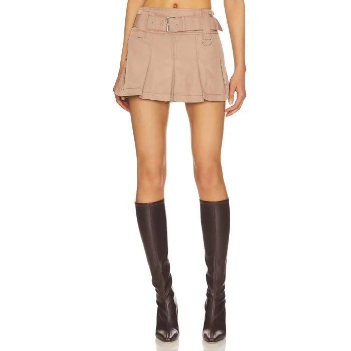 H:ours 【 Ariella Mini Skirt Women Khaki Brown 】 レディース カーキ 茶色 ブラウン