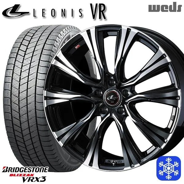 215/45R17インチ ブリヂストン ブリザック VRX3 5H100 スタッドレスタイヤホイールセット ウェッズ レオニス VR PBMC